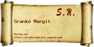 Srankó Margit névjegykártya