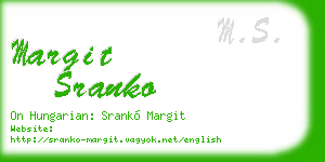 margit sranko business card