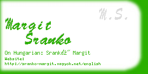 margit sranko business card